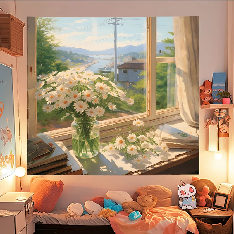 Sunny Window with Daisy Bouquet Tapestry Wall Hanging Art Decor for Bedroom
Sunny Window with Daisy Bouquet Tapestry Wall Hanging Art Decor for Bedroom