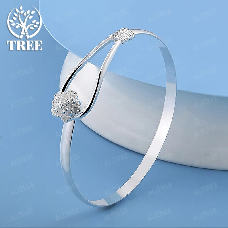 925 Sterling Silver Flower Adjustable Opening Bangle Fashion Party Girl Birthday Gift Beautiful Temperament Jewelry Accessories 
925 Sterling Silver Flower Adjustable Opening Bangle Fashion Party Girl Birthday Gift Beautiful Temperament Jewelry Accessories