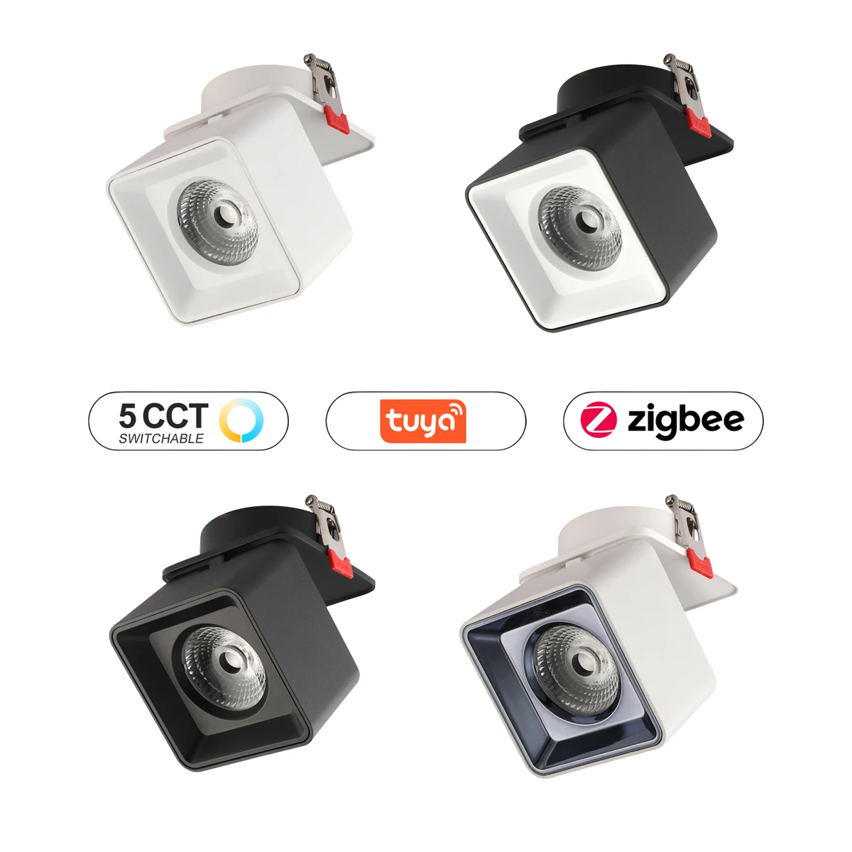 Recessed Suqare LED Spot light 5 CCT Switchable/ Zigbee Rotatable Foldable Bedroom Kitchen Indoor AC110/220V Ceiling Light
Recessed Suqare LED Spot light 5 CCT Switchable/ Zigbee Rotatable Foldable Bedroom Kitchen Indoor AC110/220V Ceiling Light