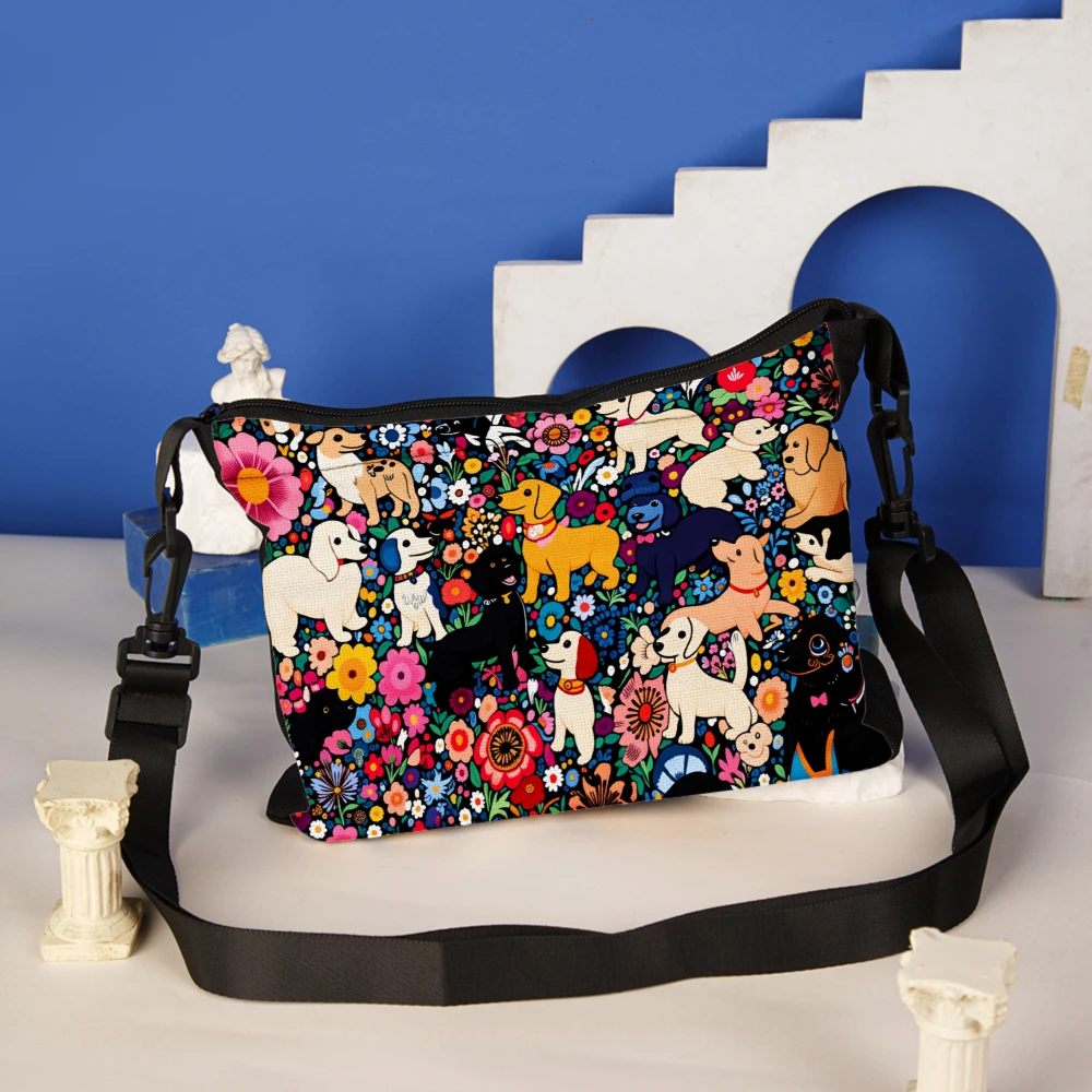 1pc Floral Dog Pattern Crossbody Bag Black Color With Cute Dogs And Bright Flowers Print Shoulder Bags For Women Girls Casual
1pc Floral Dog Pattern Crossbody Bag Black Color With Cute Dogs And Bright Flowers Print Shoulder Bags For Women Girls Casual