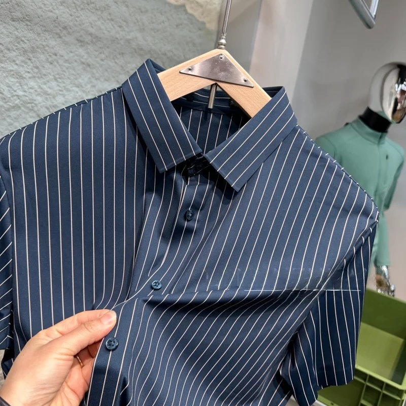 Homeslice Men's Smooth Hanging Sensation Elastic Sl ort Sve irt Summer Cool Stripe Busin irt Stand Fit
Homeslice Men's Smooth Hanging Sensation Elastic Sl ort Sve irt Summer Cool Stripe Busin irt Stand Fit