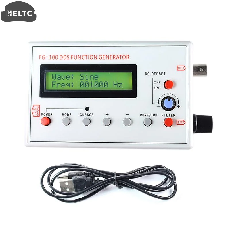 FG-100 DDS Function Signal Generator Frequency Counter 1Hz - 500KHz Signal Source Module Sine+Square+Triangle+Sawtooth Waveform
FG-100 DDS Function Signal Generator Frequency Counter 1Hz - 500KHz Signal Source Module Sine+Square+Triangle+Sawtooth Waveform