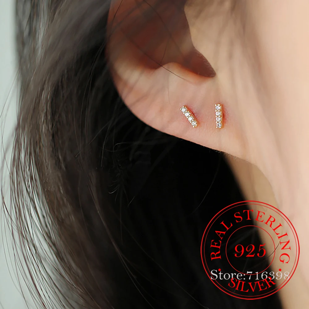 925 Sterling Silver Crystal Cute Letter Stud Earrings For Women Kids 14K Gold Plated Ear Party Jewelry Gift Female Pendientes
925 Sterling Silver Crystal Cute Letter Stud Earrings For Women Kids 14K Gold Plated Ear Party Jewelry Gift Female Pendientes
