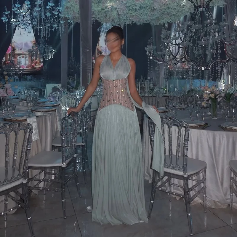 Тонкие вечерние платья трапециевидной формы для выпускного вечера 2026, Холтер с открытой спиной и бисером, вечернее платье макси, ночные коктейльные платья для выпускного вечера по индивидуальному заказу
Тонкие вечерние платья трапециевидной формы для выпускного вечера 2026, Холтер с открытой спиной и бисером, вечернее платье макси, ночные коктейльные платья для выпускного вечера по индивидуальному заказу