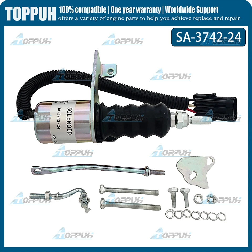 New SA-3742-24 24V Fuel Shut Off Solenoid Valve 3974947 SA-3742-24 for Cummins 5.9L 6BT Engines
New SA-3742-24 24V Fuel Shut Off Solenoid Valve 3974947 SA-3742-24 for Cummins 5.9L 6BT Engines