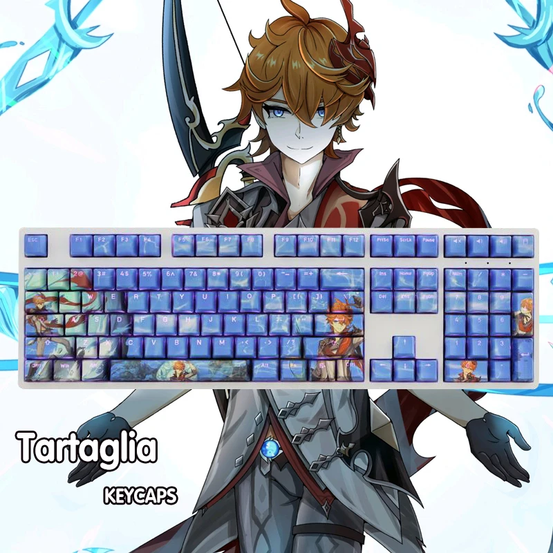 RGB Genshin Impact Tartaglia Cosplay Keycaps Mechanical Keyboard Decoration Translucent keycaps 108keys Anime Keycaps
RGB Genshin Impact Tartaglia Cosplay Keycaps Mechanical Keyboard Decoration Translucent keycaps 108keys Anime Keycaps