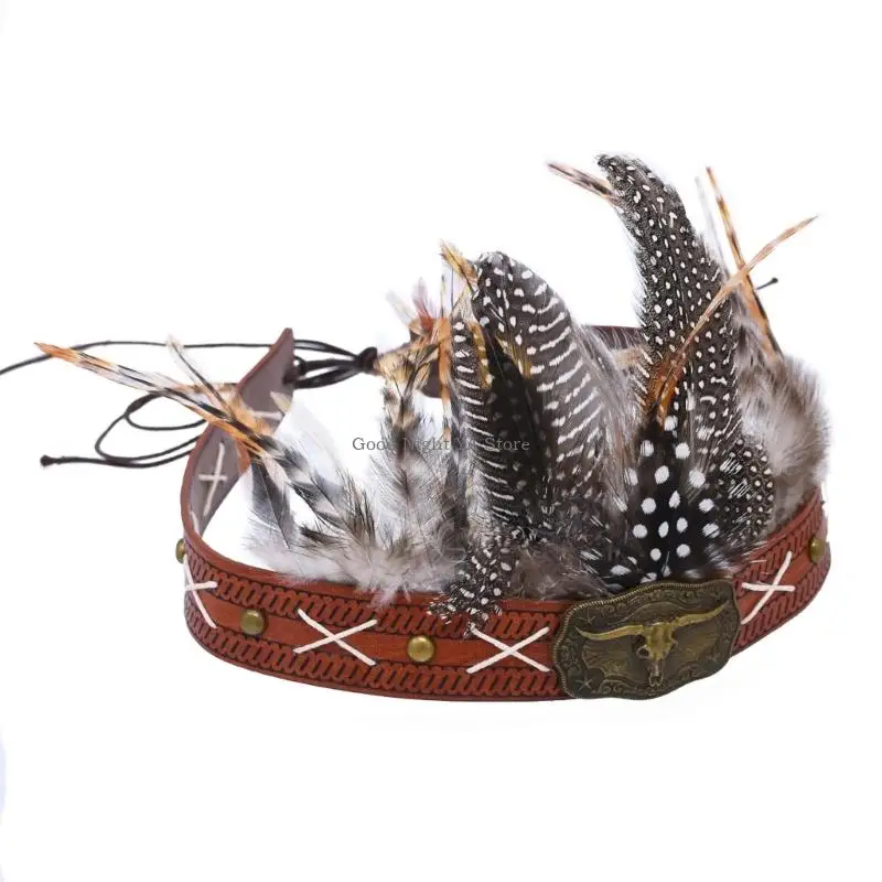 Bohemian Styles Feathered Headband With Ethinc Detail For Women Music Festival
Bohemian Styles Feathered Headband With Ethinc Detail For Women Music Festival
