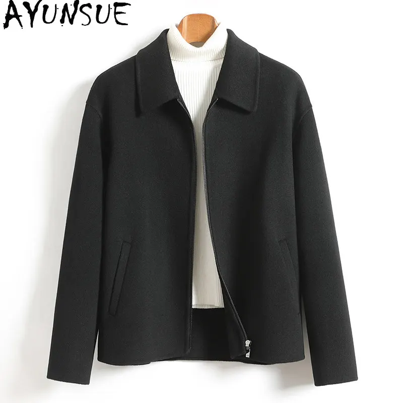 AYUNSUE Casual 100% Wool Coats for Man Autumn Winter Short Double-sided Woolen Jacket Lapel Fashion Wool Coat Zipper Outerwears
AYUNSUE Casual 100% Wool Coats for Man Autumn Winter Short Double-sided Woolen Jacket Lapel Fashion Wool Coat Zipper Outerwears