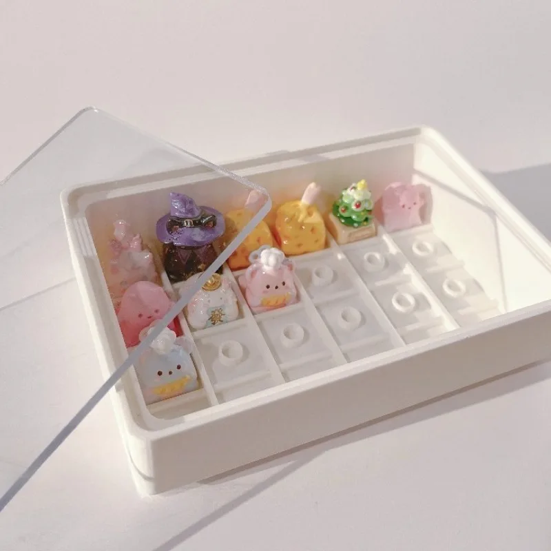Simple Keycap Storage Deepen Box Customization Acrylic Dustproof Keycap Case Large Capacity for Mechanical Keyboard Accessories
