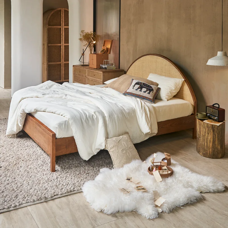 Wabi sandy rattan ash ash wood 1.5 meters solid wood bed retro rattan art double bed master bedroom 1.8 meters homestay small
Wabi sandy rattan ash ash wood 1.5 meters solid wood bed retro rattan art double bed master bedroom 1.8 meters homestay small