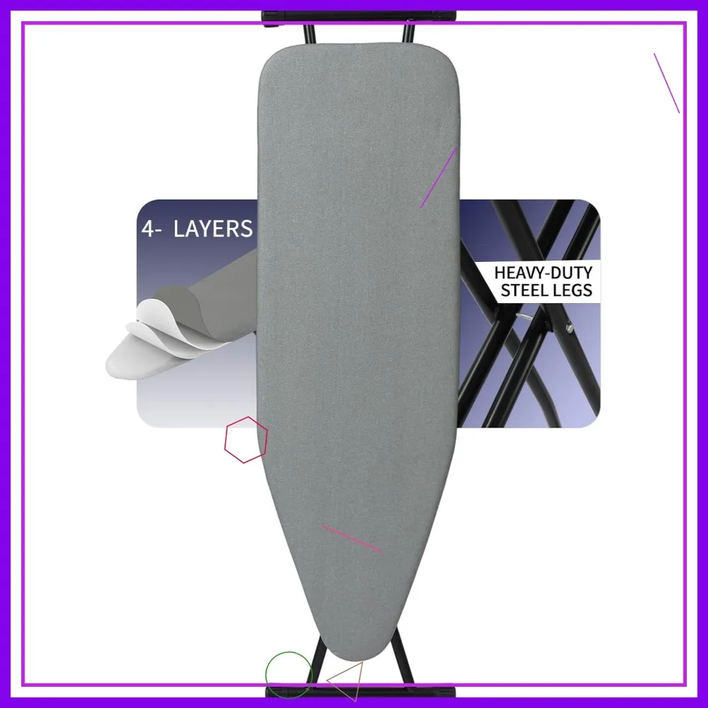 48" x 15" Ironing Board, Heavy Duty Metal Frame, Adjustable Height, Anti-Slip Feet
48" x 15" Ironing Board, Heavy Duty Metal Frame, Adjustable Height, Anti-Slip Feet