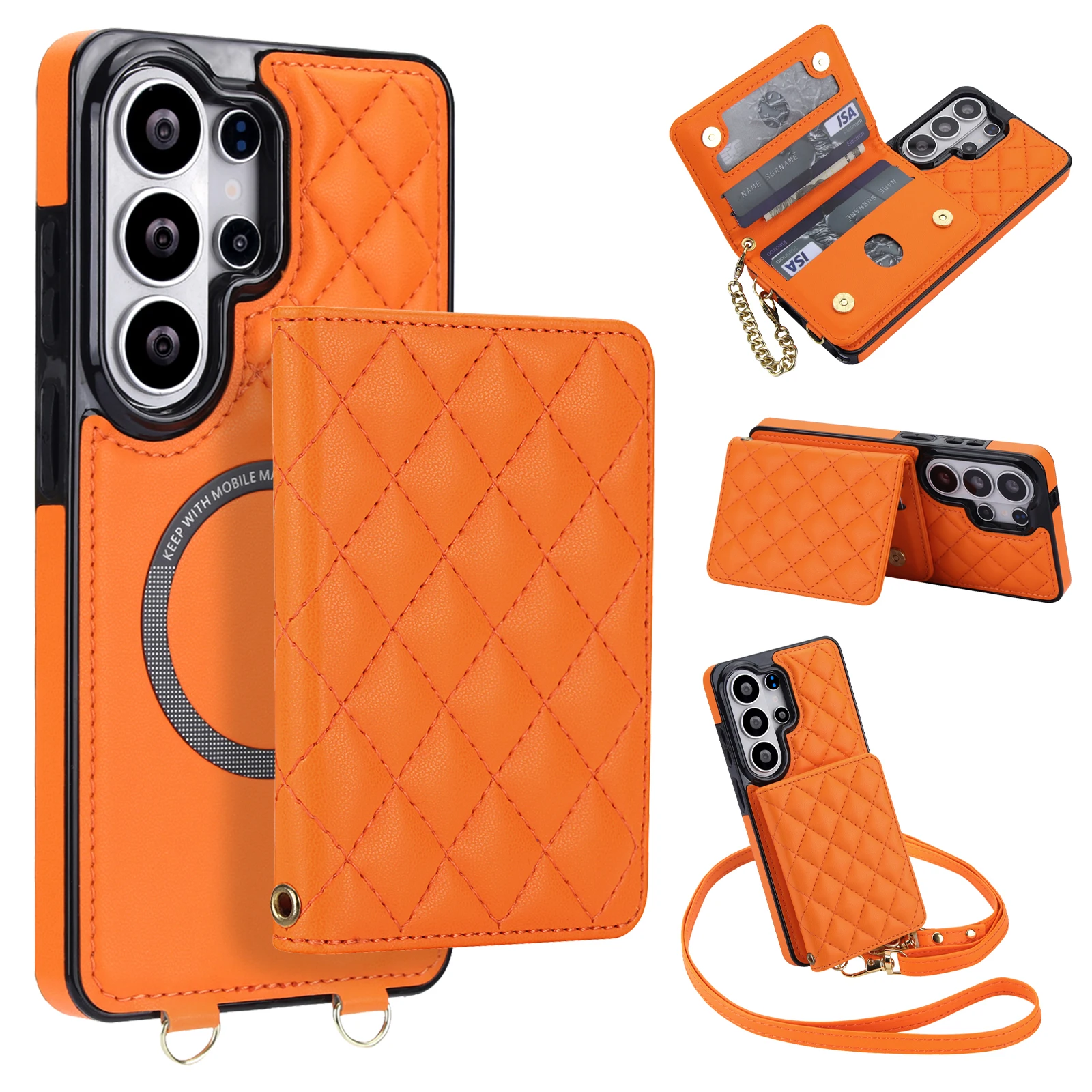 Crossbody Long Lanyard Card Holder Leather Case for Samsung S26 Ultra S25 S24 A23 S22 A17 A37 A57 Shockproof for Magsafe Cover
Crossbody Long Lanyard Card Holder Leather Case for Samsung S26 Ultra S25 S24 A23 S22 A17 A37 A57 Shockproof for Magsafe Cover