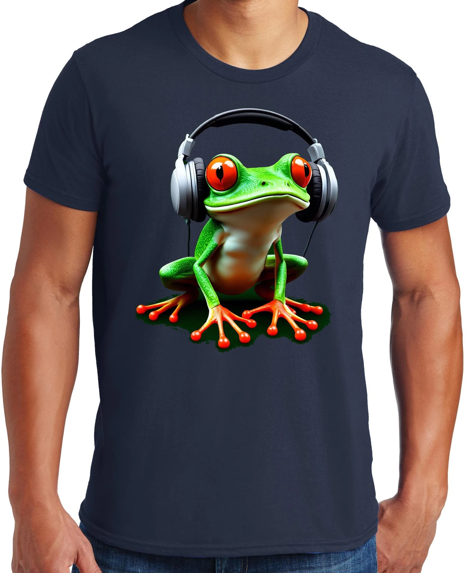 Red Eyed Tree Frog Wearing Headphones Print Men Women Shirt Trendy Urban Streetwear Neutral Plus Size Top Summer Round Neck Tees
Red Eyed Tree Frog Wearing Headphones Print Men Women Shirt Trendy Urban Streetwear Neutral Plus Size Top Summer Round Neck Tees
