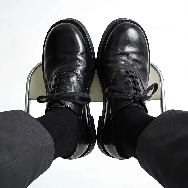 Designer Retro Black Leather Shoes Men's Handcrafted Trendy Genuine Leather Casual Work Round ToeFormal Derby Shoes Male
Designer Retro Black Leather Shoes Men's Handcrafted Trendy Genuine Leather Casual Work Round ToeFormal Derby Shoes Male