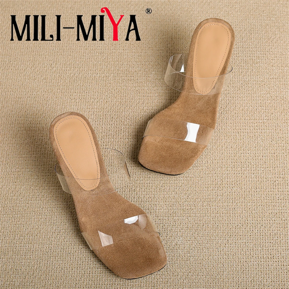 MILI-MIYA Women's New Square Toe Pvc Sandals With Transparent Thick Heel Slip On Solid Color Big Size 34-40 Summer Shoes
MILI-MIYA Women's New Square Toe Pvc Sandals With Transparent Thick Heel Slip On Solid Color Big Size 34-40 Summer Shoes