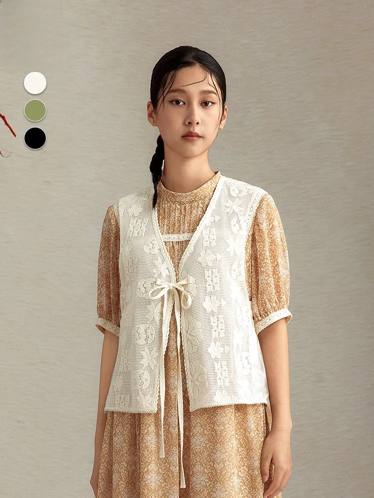 Ele Lace Embroidery oulder Padl Women's Vest ort Sle V-Ne Design Sensation Unique Faion Romantic Artistic
Ele Lace Embroidery oulder Padl Women's Vest ort Sle V-Ne Design Sensation Unique Faion Romantic Artistic