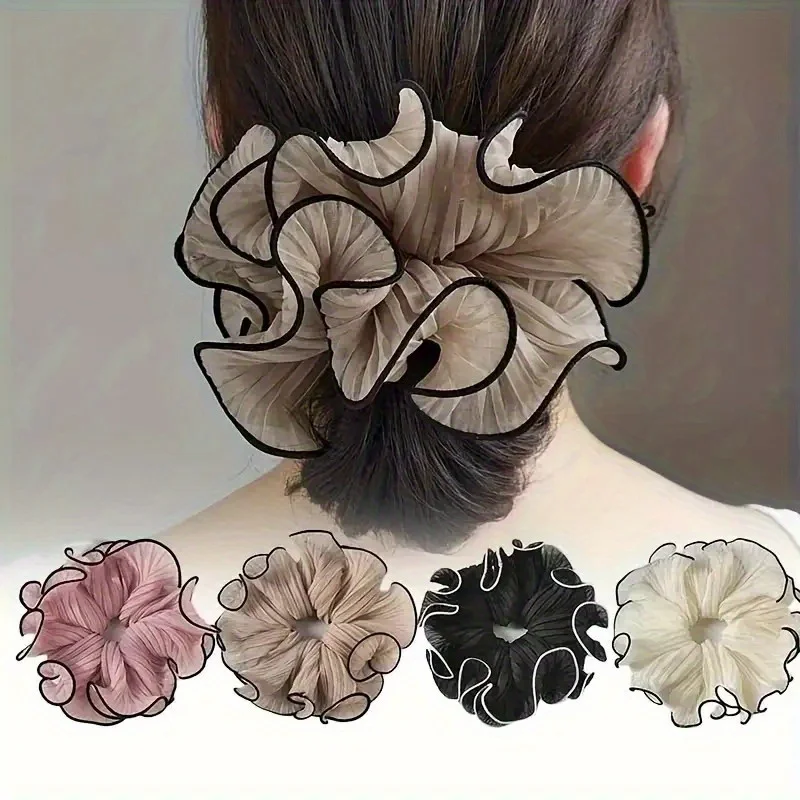 4pcs Elegant Pleated Hair Scrunchies for Women Chic Solid Color Fabric Hair Ties with Intricate Floral Design Elastic Band Perfect for Daily Wear Hair Accessories
4pcs Elegant Pleated Hair Scrunchies for Women Chic Solid Color Fabric Hair Ties with Intricate Floral Design Elastic Band Perfect for Daily Wear Hair Accessories