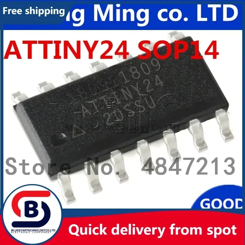 Free Shipping 50pcs/lots ATTINY24A-SSU ATTINY24-20SSU ATTINY24A ATTINY24 SOP-14 IC In stock!
Free Shipping 50pcs/lots ATTINY24A-SSU ATTINY24-20SSU ATTINY24A ATTINY24 SOP-14 IC In stock!