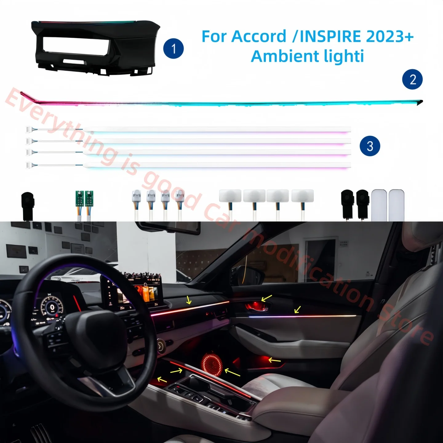 For Honda 11th generation Accord/Insper Atmosphere Lamp Car accessories 4D rotating treble car interior lighting upgrade new
For Honda 11th generation Accord/Insper Atmosphere Lamp Car accessories 4D rotating treble car interior lighting upgrade new