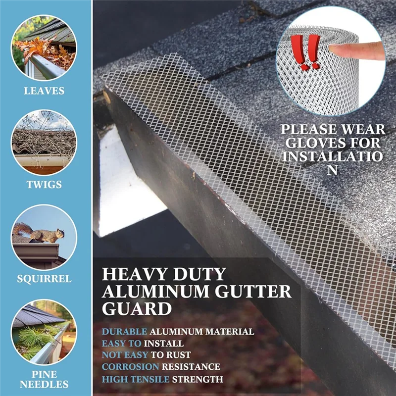 Gutter Guard Mesh Filter Gutter Cover DIY Gutter Screen Protection Netting Roll With 10 Fixed Cable Tie For Leaves-ABXK
Gutter Guard Mesh Filter Gutter Cover DIY Gutter Screen Protection Netting Roll With 10 Fixed Cable Tie For Leaves-ABXK