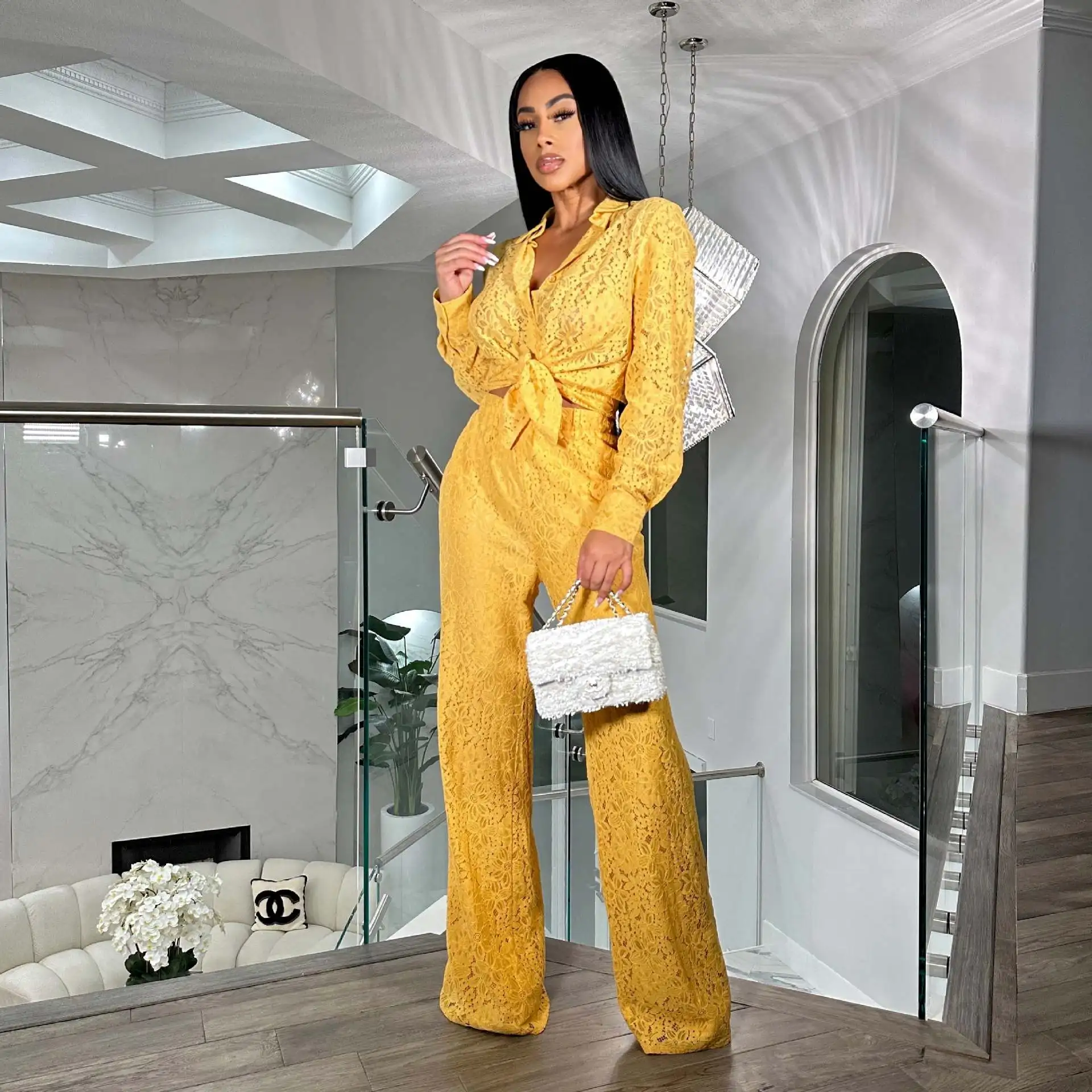 Elegant Lace Two Piece Pant Set Outfits 2023 Office Lady Elegant Luxury Women Crop Shirts Top Casual Blouses 2 Piece Set 2023
Elegant Lace Two Piece Pant Set Outfits 2023 Office Lady Elegant Luxury Women Crop Shirts Top Casual Blouses 2 Piece Set 2023