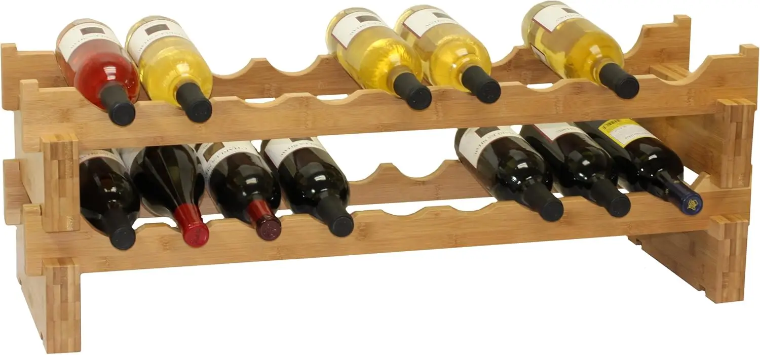 Elegant Stackable Bamboo Wine Organizer with 18-Bottle Capacity for Home or Office Storage
Elegant Stackable Bamboo Wine Organizer with 18-Bottle Capacity for Home or Office Storage