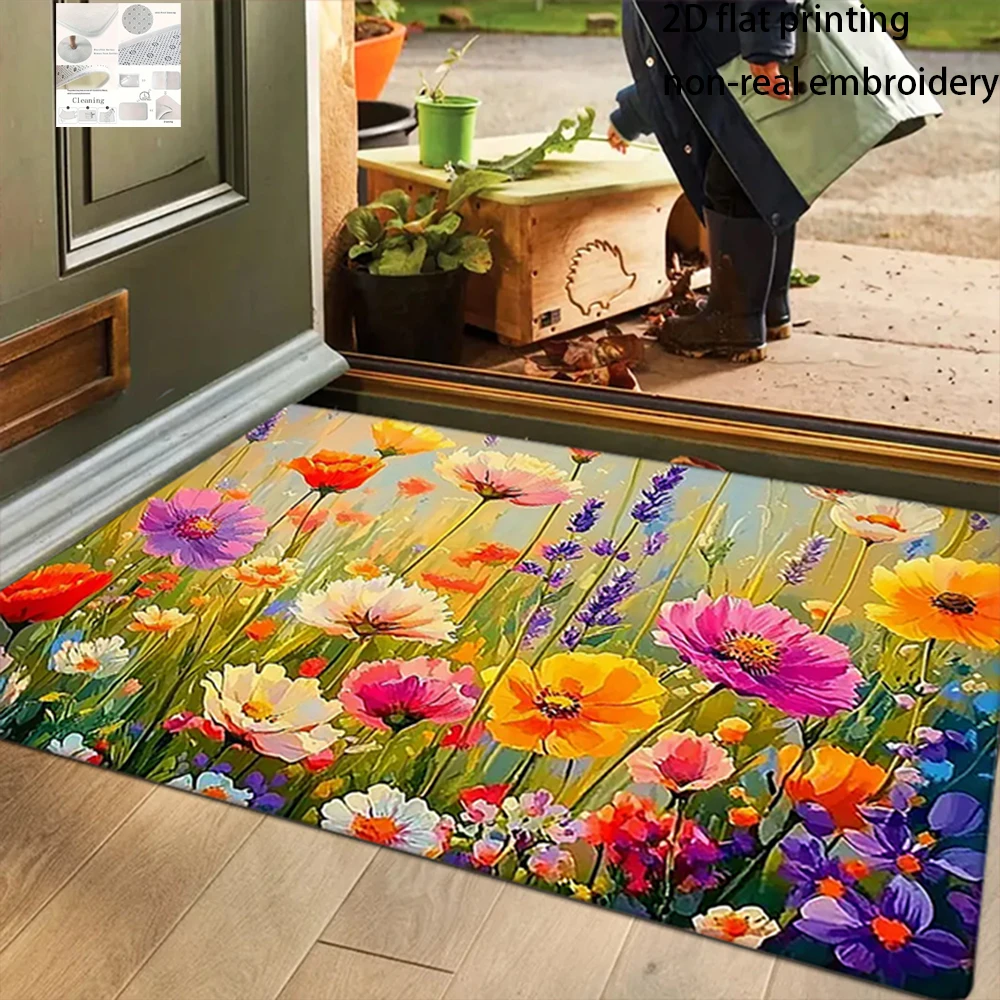 2D Flat-1pc Vibrant Wildflower Door Mat , , Suitable for bedroom, kitchen, dining room, bathroom, blue velvet floor mats.
2D Flat-1pc Vibrant Wildflower Door Mat , , Suitable for bedroom, kitchen, dining room, bathroom, blue velvet floor mats.