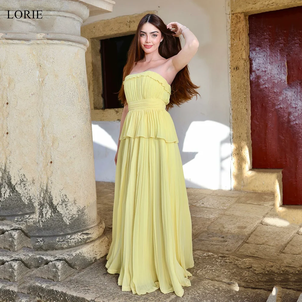 LORIE Chic Chiffon Evening Dresses Strapless Sleesveless Draped Party Dress A-Line Floor-Length Prom Gowns Customized
LORIE Chic Chiffon Evening Dresses Strapless Sleesveless Draped Party Dress A-Line Floor-Length Prom Gowns Customized