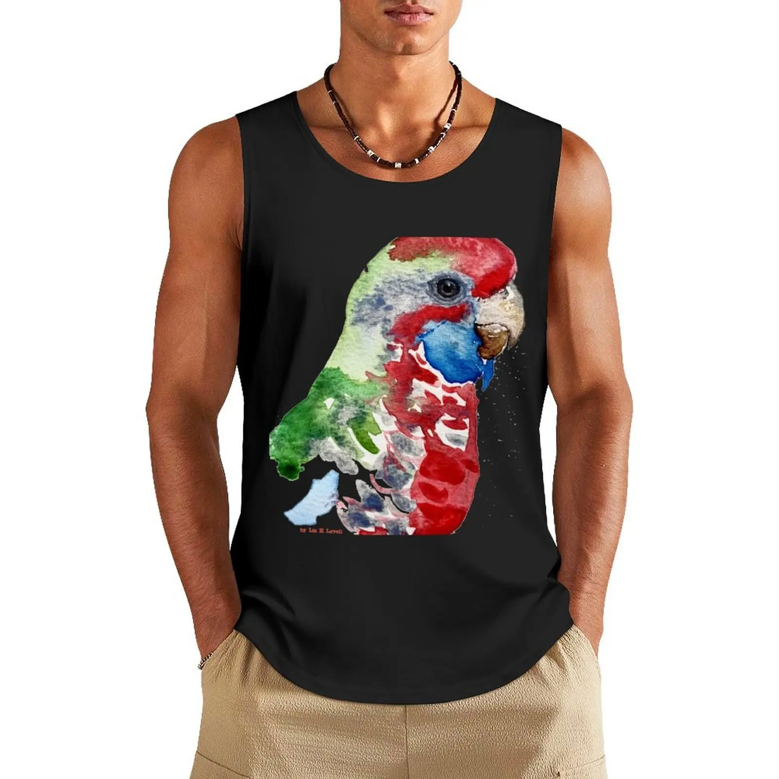 Beautiful Crimson Rosella Parakeet - Frameless Tank Top gym t-shirts T-shirt Men's gym plain t-shirt cotton t-shirts man
Beautiful Crimson Rosella Parakeet - Frameless Tank Top gym t-shirts T-shirt Men's gym plain t-shirt cotton t-shirts man