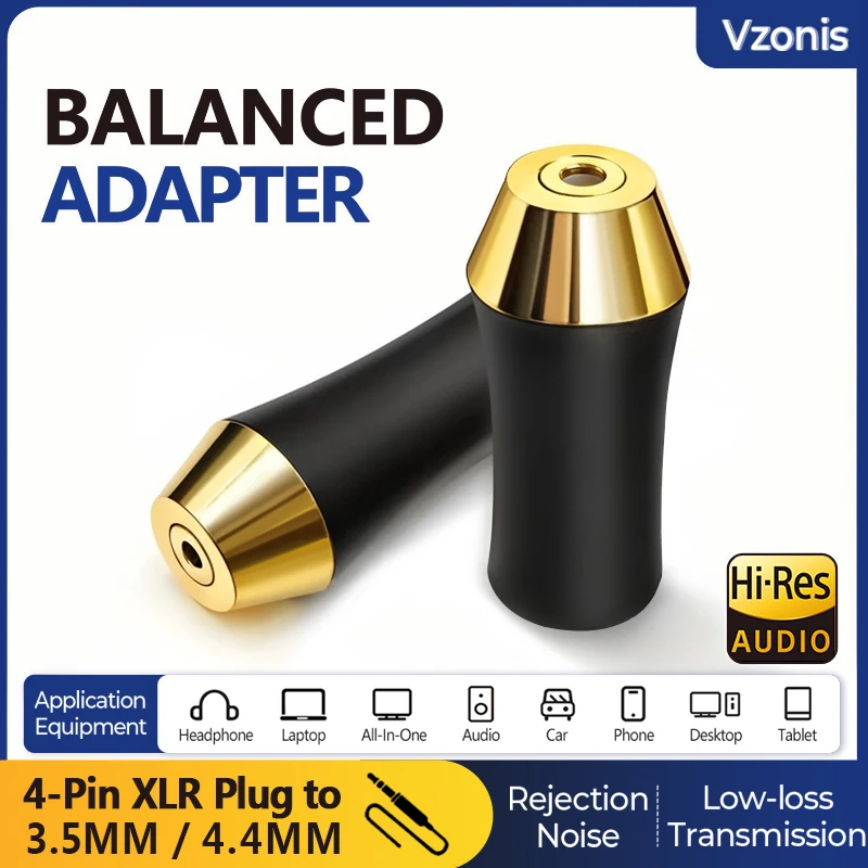 Vzonis Gold Plated XLR 4Pin male to 4.4mm Female Balanced Adapter Connector Hifi Headphone Audio Conversion Plug 3.5mm/4.4mm AUX
Vzonis Gold Plated XLR 4Pin male to 4.4mm Female Balanced Adapter Connector Hifi Headphone Audio Conversion Plug 3.5mm/4.4mm AUX