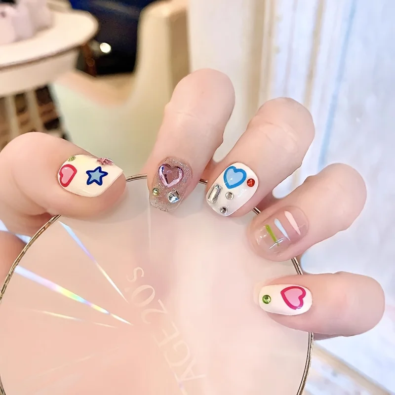 10Pcs Handmade Press on Nails Retro and Cute Y2K Millennial Hottie Hand-Painted False Nail for Women&Girls Detachable Wear Nail
10Pcs Handmade Press on Nails Retro and Cute Y2K Millennial Hottie Hand-Painted False Nail for Women&Girls Detachable Wear Nail