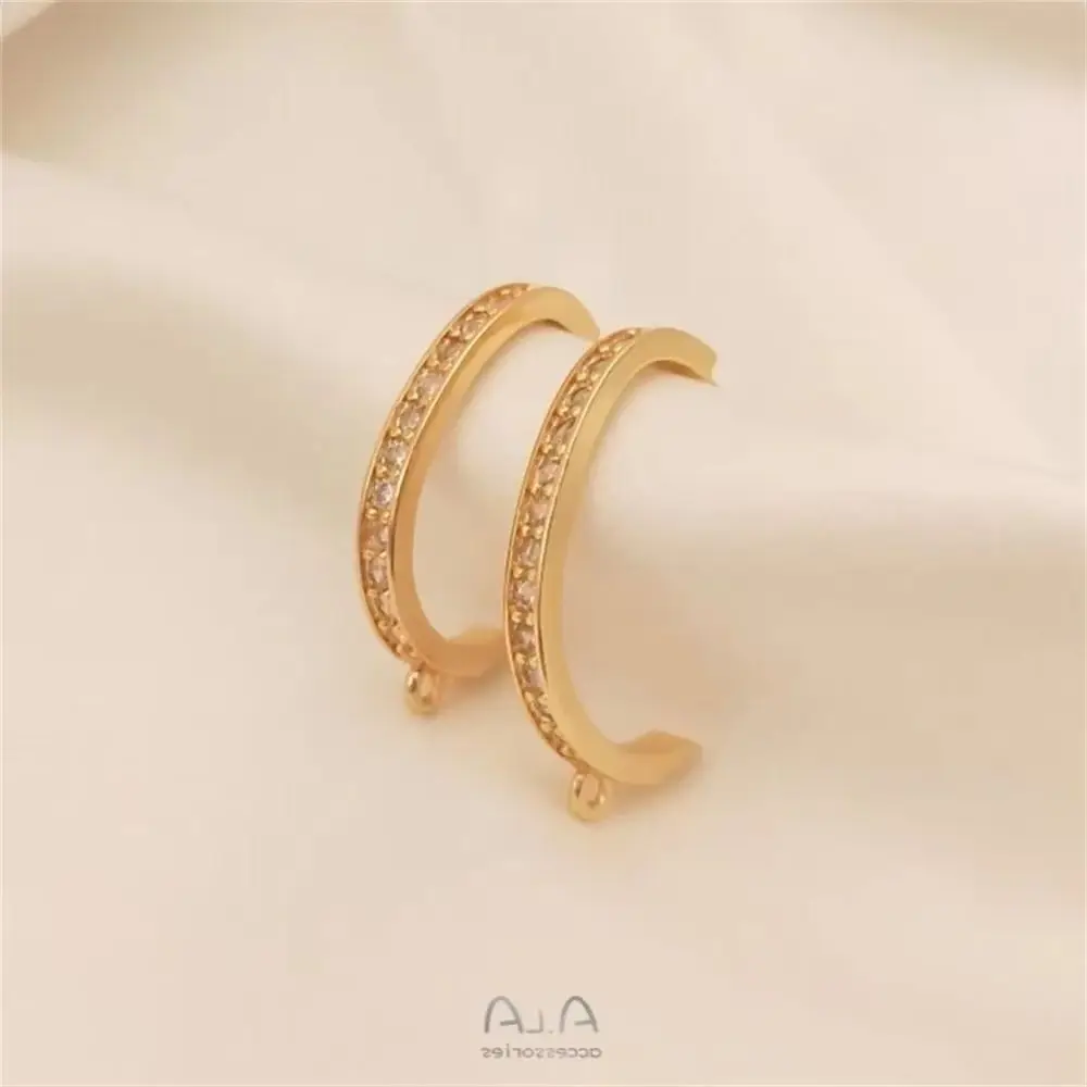 14K Color Gold Zircon C-Shaped Stud Earrings Hanging Studs 925 Silver Pin Fashion Earrings Handmade DIY Material Accessories
14K Color Gold Zircon C-Shaped Stud Earrings Hanging Studs 925 Silver Pin Fashion Earrings Handmade DIY Material Accessories