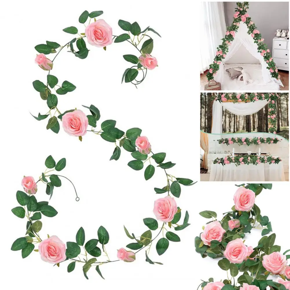 Floral Garland Plastic Rose Wreath Artificial Rose Vine Garland for Wedding Arch Garden Wall Decor Faux Floral Hanging for Party
Floral Garland Plastic Rose Wreath Artificial Rose Vine Garland for Wedding Arch Garden Wall Decor Faux Floral Hanging for Party