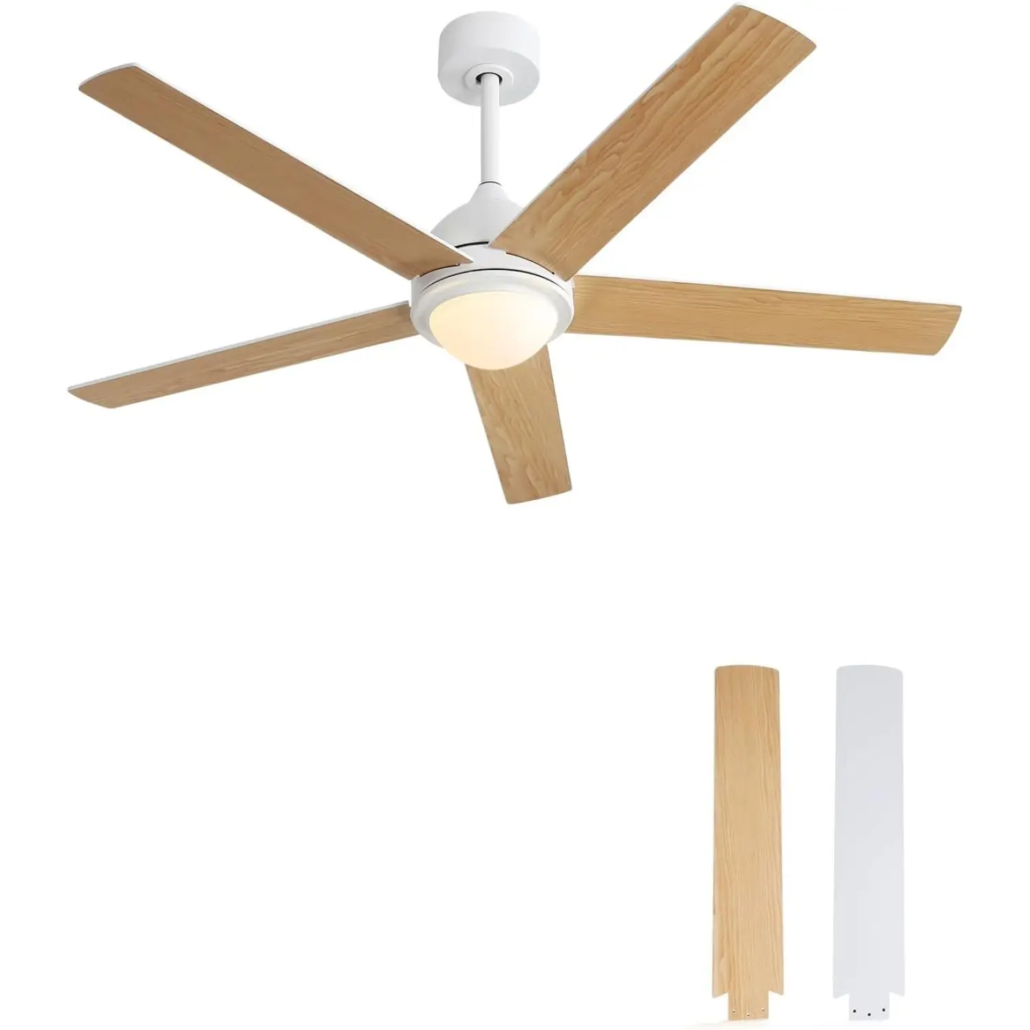 52" Modern LED Ceiling Fan, 3-Color Dimmable, 5-Blade, Remote Control, Reversible, White for Bedroom
52" Modern LED Ceiling Fan, 3-Color Dimmable, 5-Blade, Remote Control, Reversible, White for Bedroom