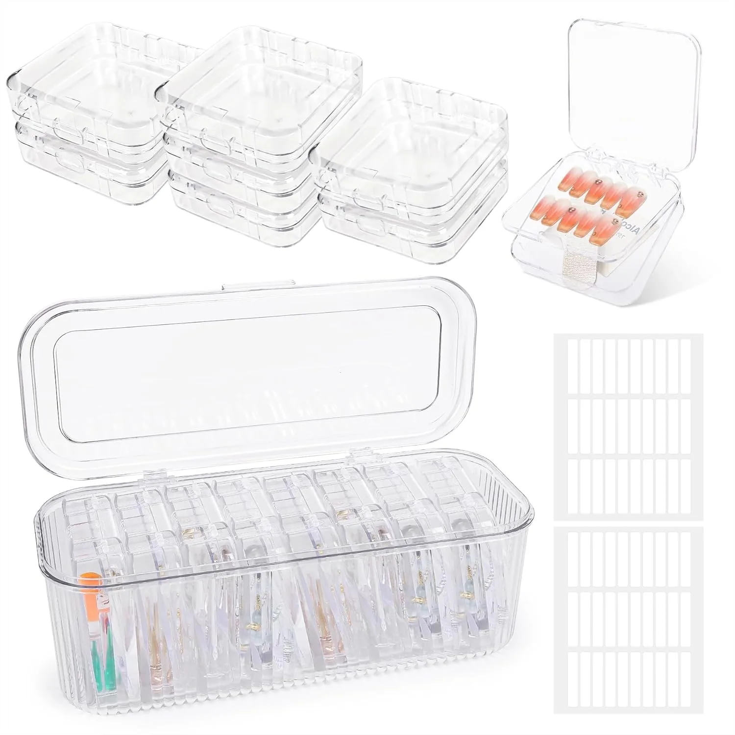 Press on Nail Storage Box, 8 PCS Double Layer Nail Case with 60 Adhesive Tapes, Clear Acrylic Nail Organizer for Display and
Press on Nail Storage Box, 8 PCS Double Layer Nail Case with 60 Adhesive Tapes, Clear Acrylic Nail Organizer for Display and