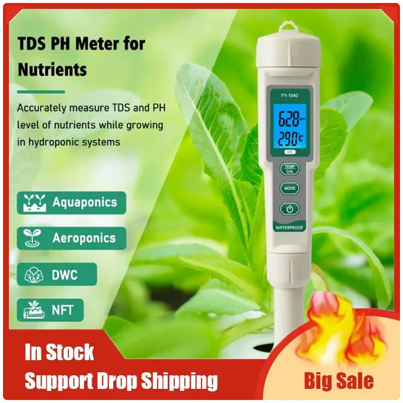 A70U New Professional Hydroponic Meter 4 In 1 PH EC TDS TEMP Tester Monitor Long Probes For Swimming, Aquarium
A70U New Professional Hydroponic Meter 4 In 1 PH EC TDS TEMP Tester Monitor Long Probes For Swimming, Aquarium