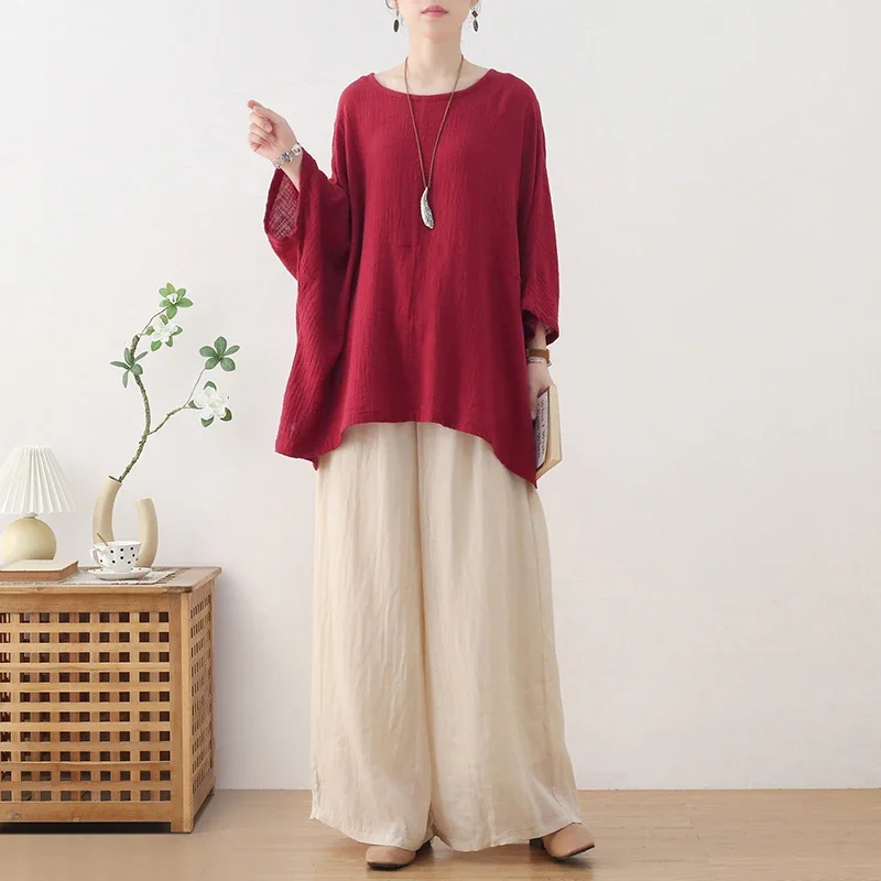 Cotton Linen 2024 New Women Summer Blusas Loose Three Quarter Sleeve Solid Color Casual T Shirts Women Fashion Simple Clothing
Cotton Linen 2024 New Women Summer Blusas Loose Three Quarter Sleeve Solid Color Casual T Shirts Women Fashion Simple Clothing