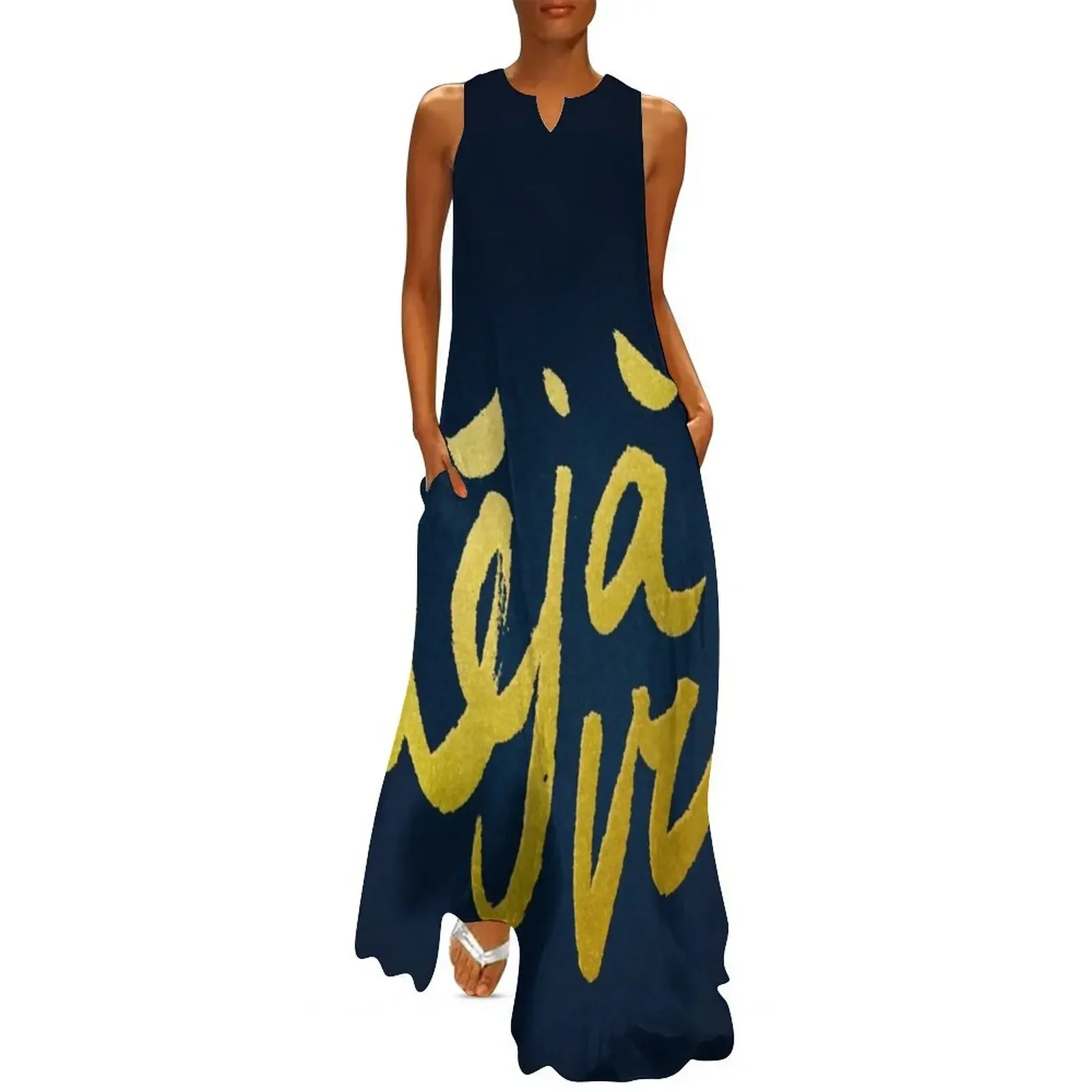 Déjà Vu - Gold Lettering Long Dress woman dress women evening dress bandage Female
Déjà Vu - Gold Lettering Long Dress woman dress women evening dress bandage Female
