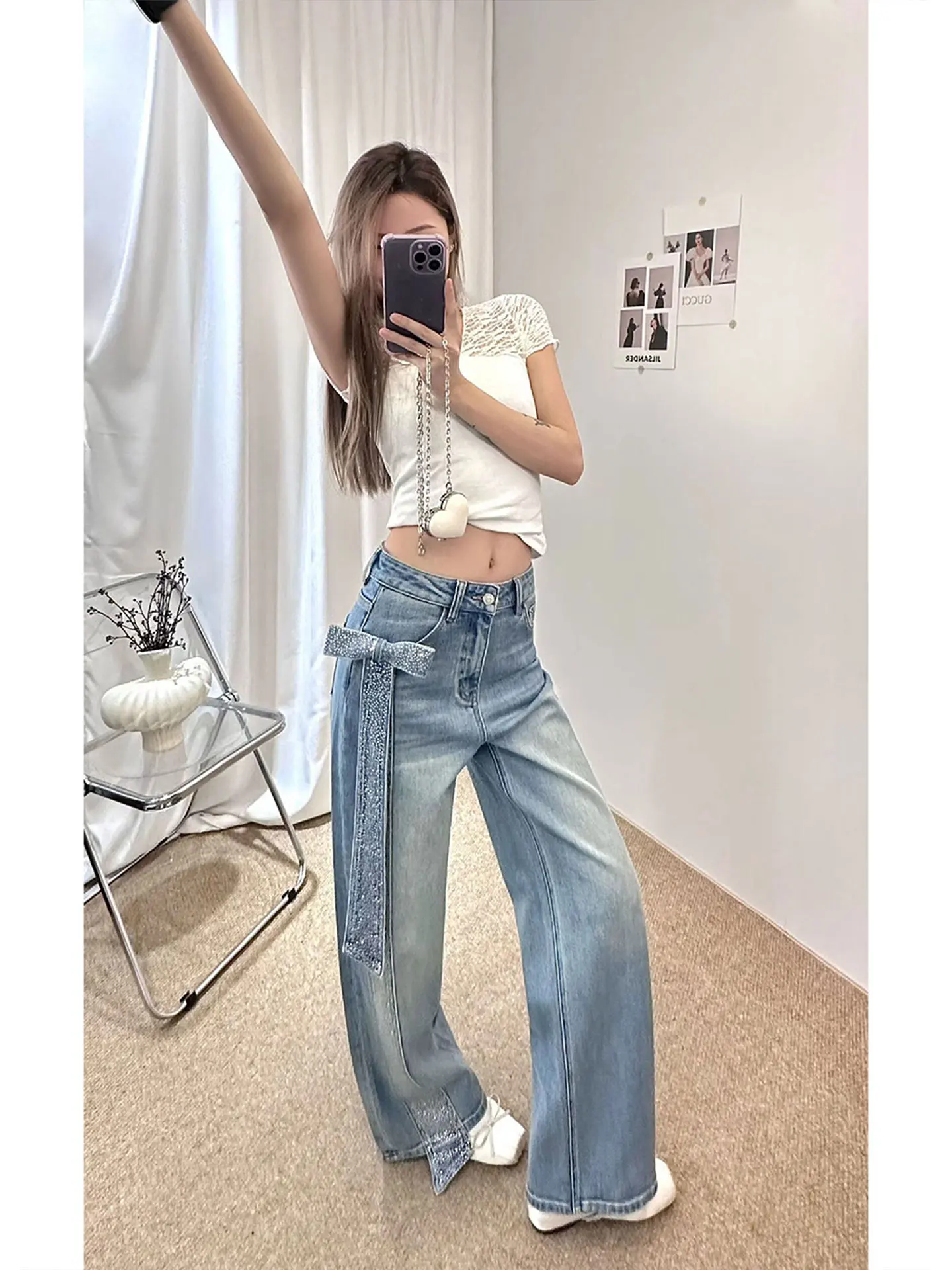 High Waist Wide Leg Denim Pants Women Summer Small Size Washed Wave Fold Straight Cut Long Trousers Knot Hot Girl S...
High Waist Wide Leg Denim Pants Women Summer Small Size Washed Wave Fold Straight Cut Long Trousers Knot Hot Girl S...