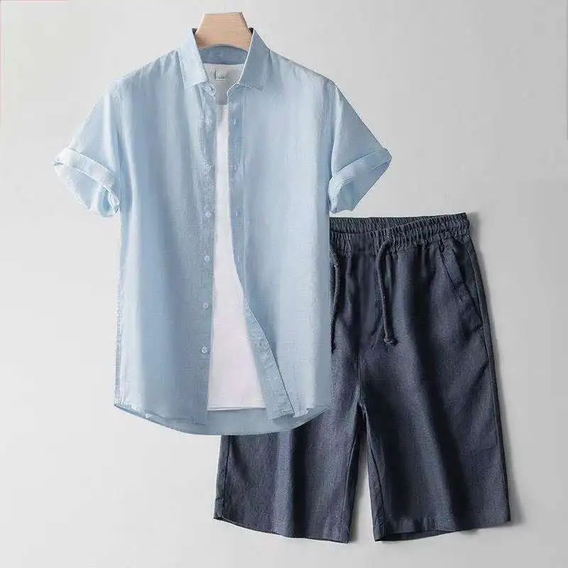 Lightweight Breathable Cotton Linen Short Sleeve Shirt Set Men Women Five-Quarter Shorts Two-Piece Set Summer Casual Sportswear
Lightweight Breathable Cotton Linen Short Sleeve Shirt Set Men Women Five-Quarter Shorts Two-Piece Set Summer Casual Sportswear