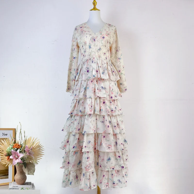 Real Shot Australian Design Sense Heavy Industry High-End Embroidery Hollow Multi-Layer Ruffled Tiered Dress Long Dress + Sling
Real Shot Australian Design Sense Heavy Industry High-End Embroidery Hollow Multi-Layer Ruffled Tiered Dress Long Dress + Sling
