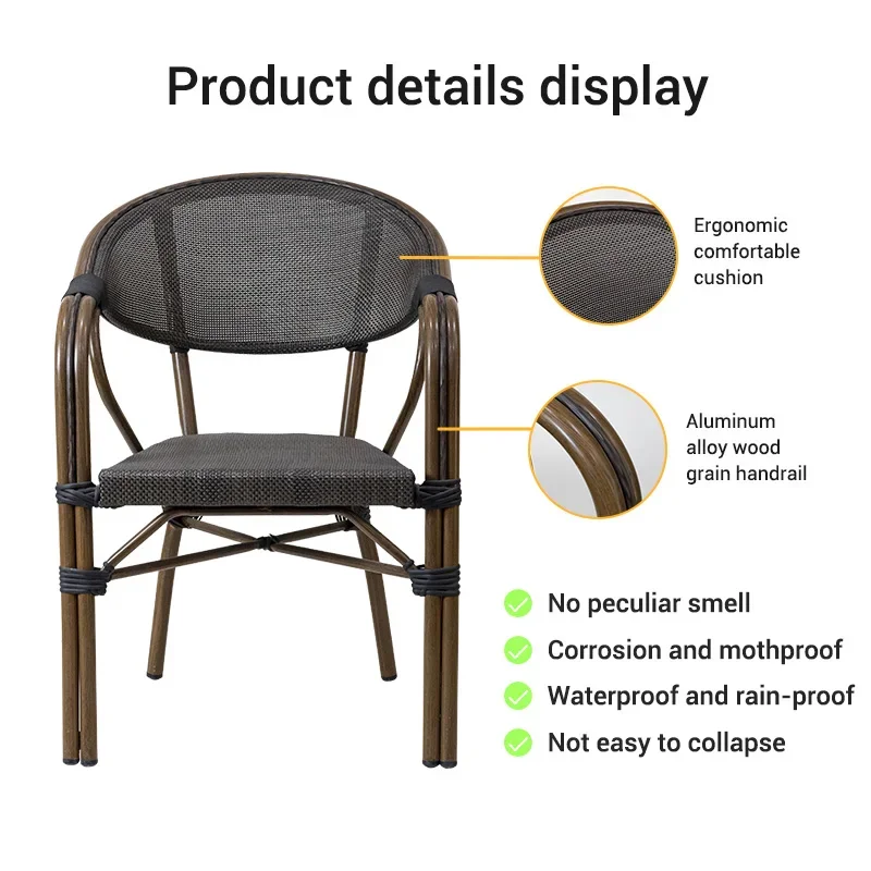 -Factory Wholesales Modern Metal Outdoor Patio Dining Cane PE Chairs With Armchair
-Factory Wholesales Modern Metal Outdoor Patio Dining Cane PE Chairs With Armchair