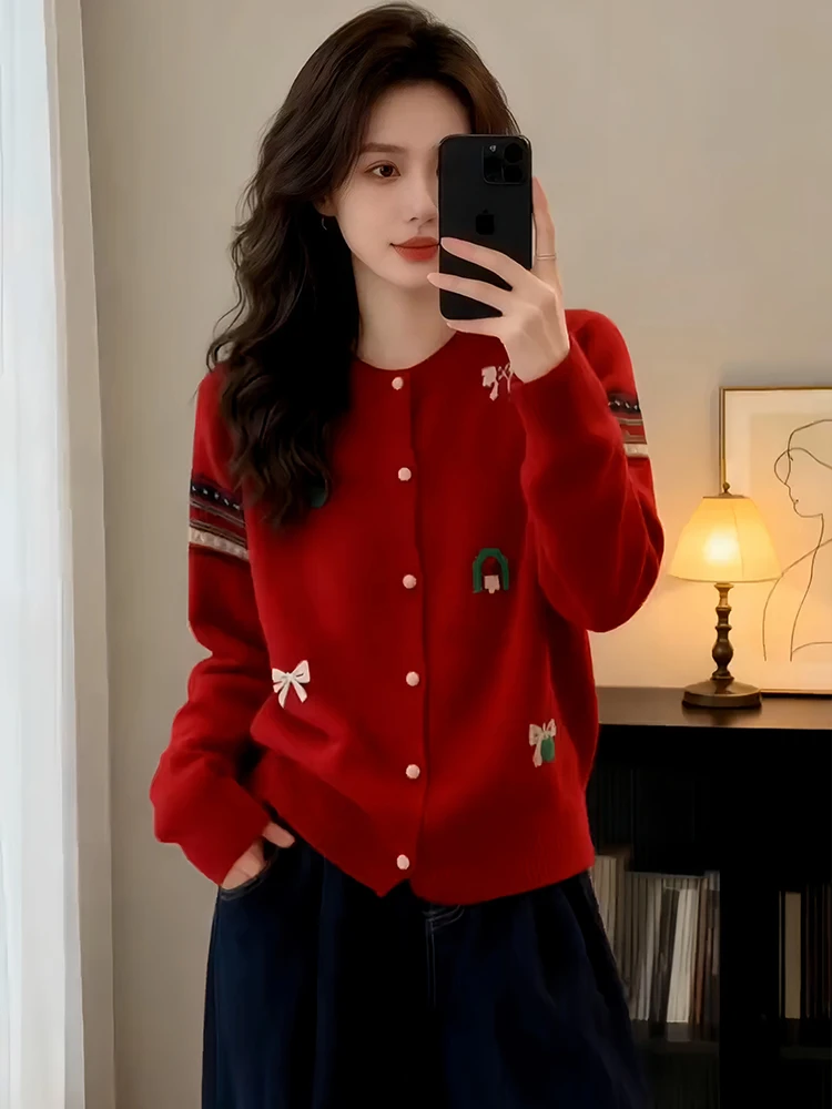 Slim Fit round Ne Knit Sweater Women's Faion Autumn Winter New Sle Versatile Knitted Open Cardigan Top for Casual Wear
Slim Fit round Ne Knit Sweater Women's Faion Autumn Winter New Sle Versatile Knitted Open Cardigan Top for Casual Wear