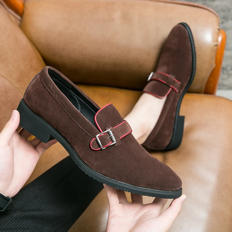 British style simple business dress shoes men's leather frosted flip fur loafers slip-on pointy peas casual shoes
British style simple business dress shoes men's leather frosted flip fur loafers slip-on pointy peas casual shoes