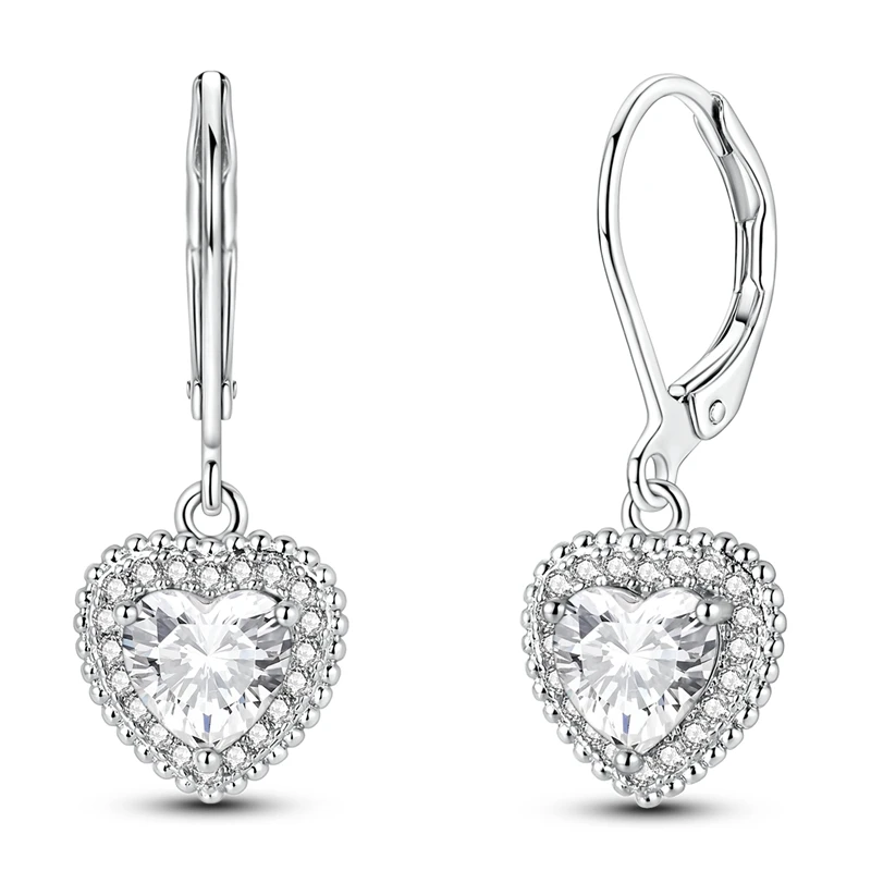 925 Sterling Silver Earrings Women Sparkling Sparkling Heart Shaped D Drop Earring For Anniversary Wedding Jewelry Gifts
925 Sterling Silver Earrings Women Sparkling Sparkling Heart Shaped D Drop Earring For Anniversary Wedding Jewelry Gifts