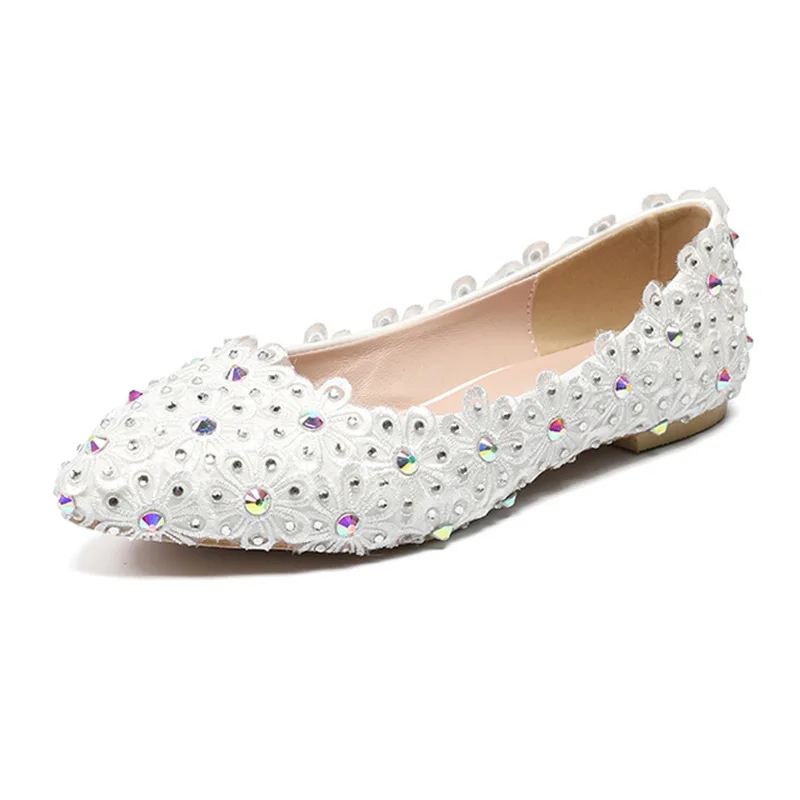 2020 New Novelty Lace Sparkling Diamond White Wedding Flat Bottom Soft Soled Women's Shoes
2020 New Novelty Lace Sparkling Diamond White Wedding Flat Bottom Soft Soled Women's Shoes