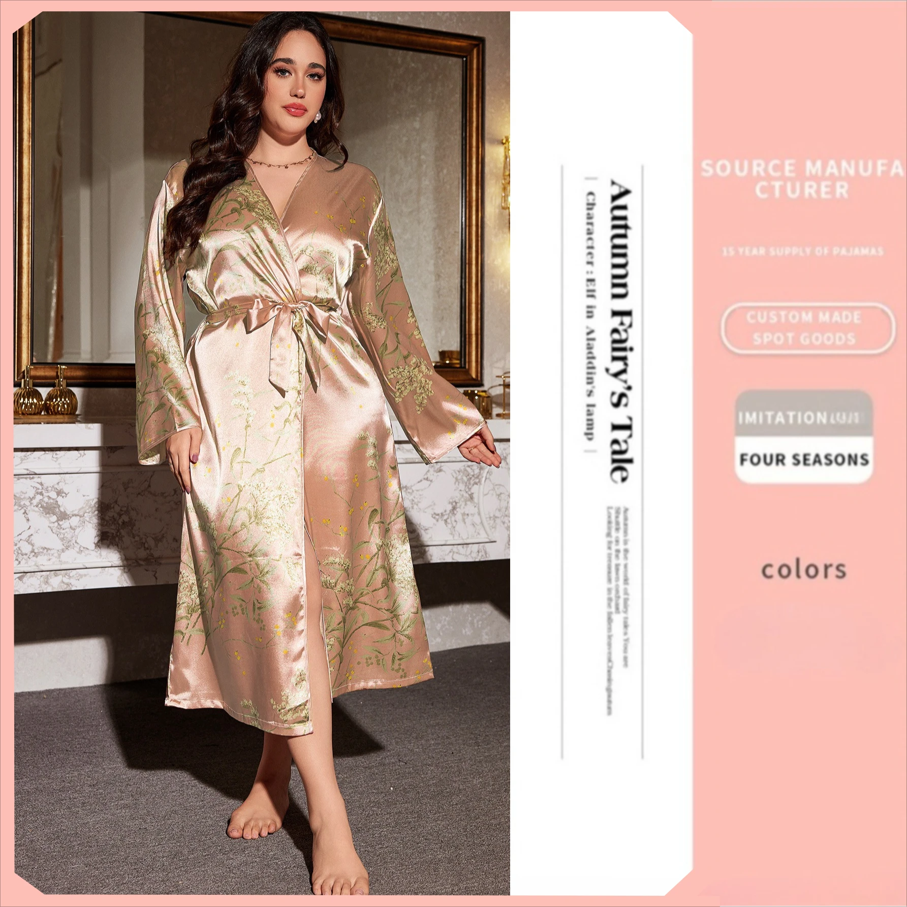 Кимоно-халат больших размеров с принтом, женская атласная пижама, банный халат, ночная сорочка, домашняя одежда
Кимоно-халат больших размеров с принтом, женская атласная пижама, банный халат, ночная сорочка, домашняя одежда