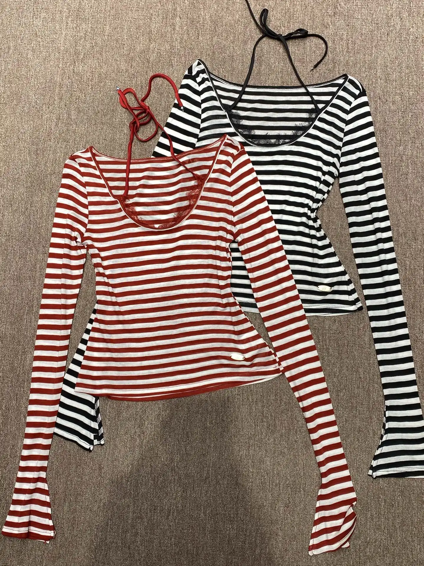 Модный трикотажный топ для повседневной носки с кружевным воротником, в полоску, с поясом, с длинными рукавами и круглым вырезом, для женщин
Модный трикотажный топ для повседневной носки с кружевным воротником, в полоску, с поясом, с длинными рукавами и круглым вырезом, для женщин