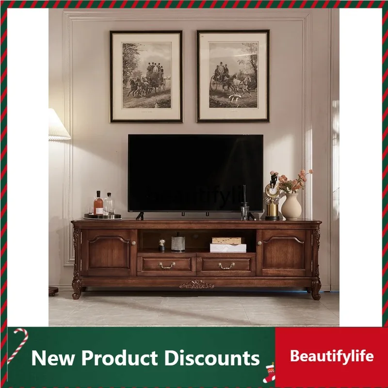 LTAmerican black walnut TV cabinet all solid wood video cabinet coffee table combination rural retro
LTAmerican black walnut TV cabinet all solid wood video cabinet coffee table combination rural retro