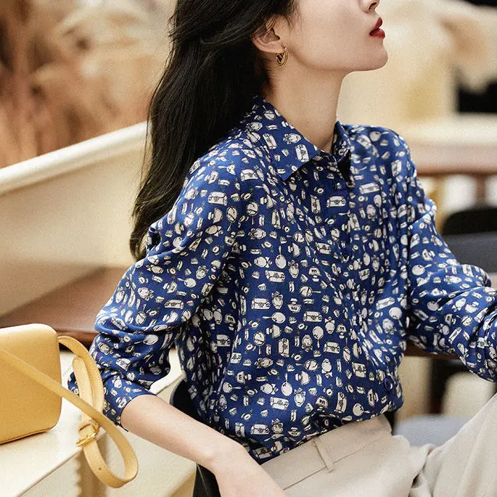 2024 Women Spring Autumn New Long Sleeve Loose Shirt Female Turn-down Collar Chiffon Shirts Ladies Casual Print Blouses E660
2024 Women Spring Autumn New Long Sleeve Loose Shirt Female Turn-down Collar Chiffon Shirts Ladies Casual Print Blouses E660